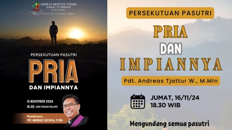 Persekutuan Pasutri, Jumat, 16 November 2024