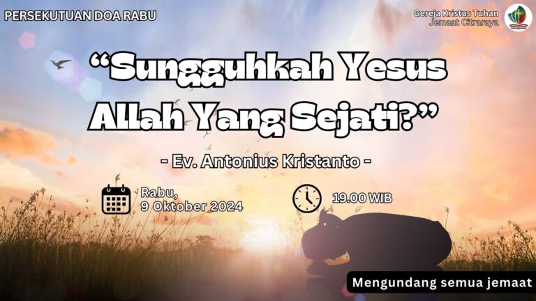 Persekutuan Doa Rabu, 16 Oktober 2024