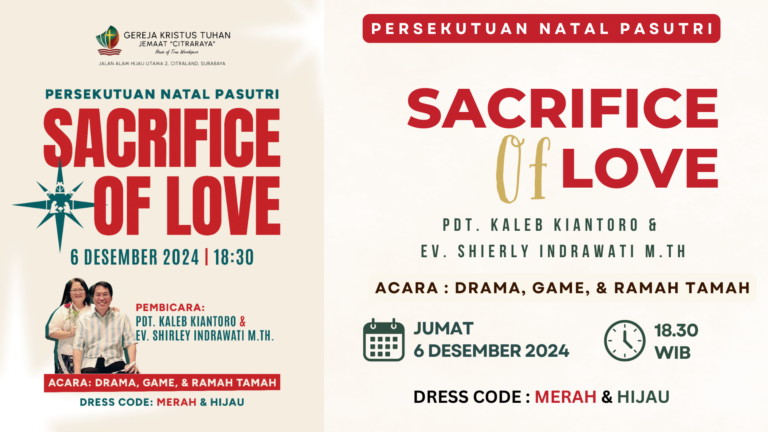 Persekutuan Natal Pasutri, Jumat, 6 Desember 2024