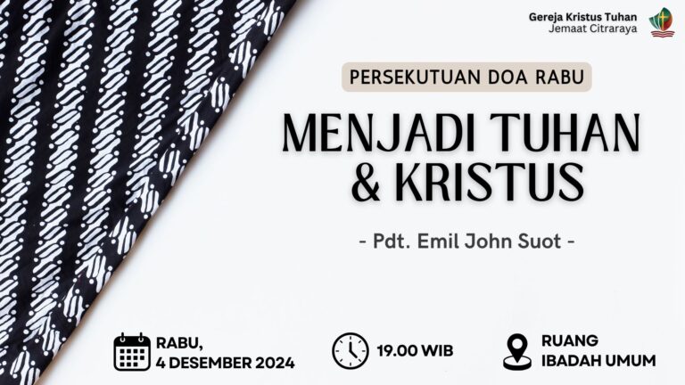 Persekutuan Doa Rabu, 3 Desember 2024