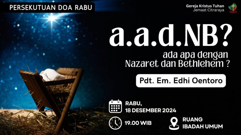 Persekutuan Doa Rabu, 18 Desember 2024