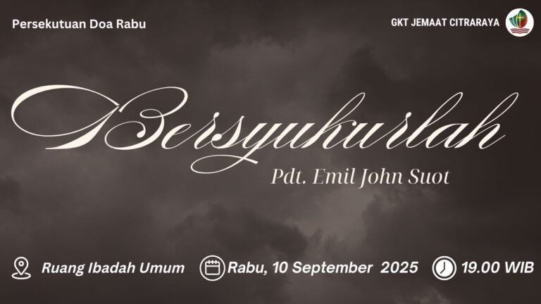 Persekutuan Doa Rabu, 10 September 2025