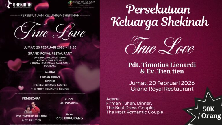 Persekutuan Pasutri, Jumat, 20 Februari 2026